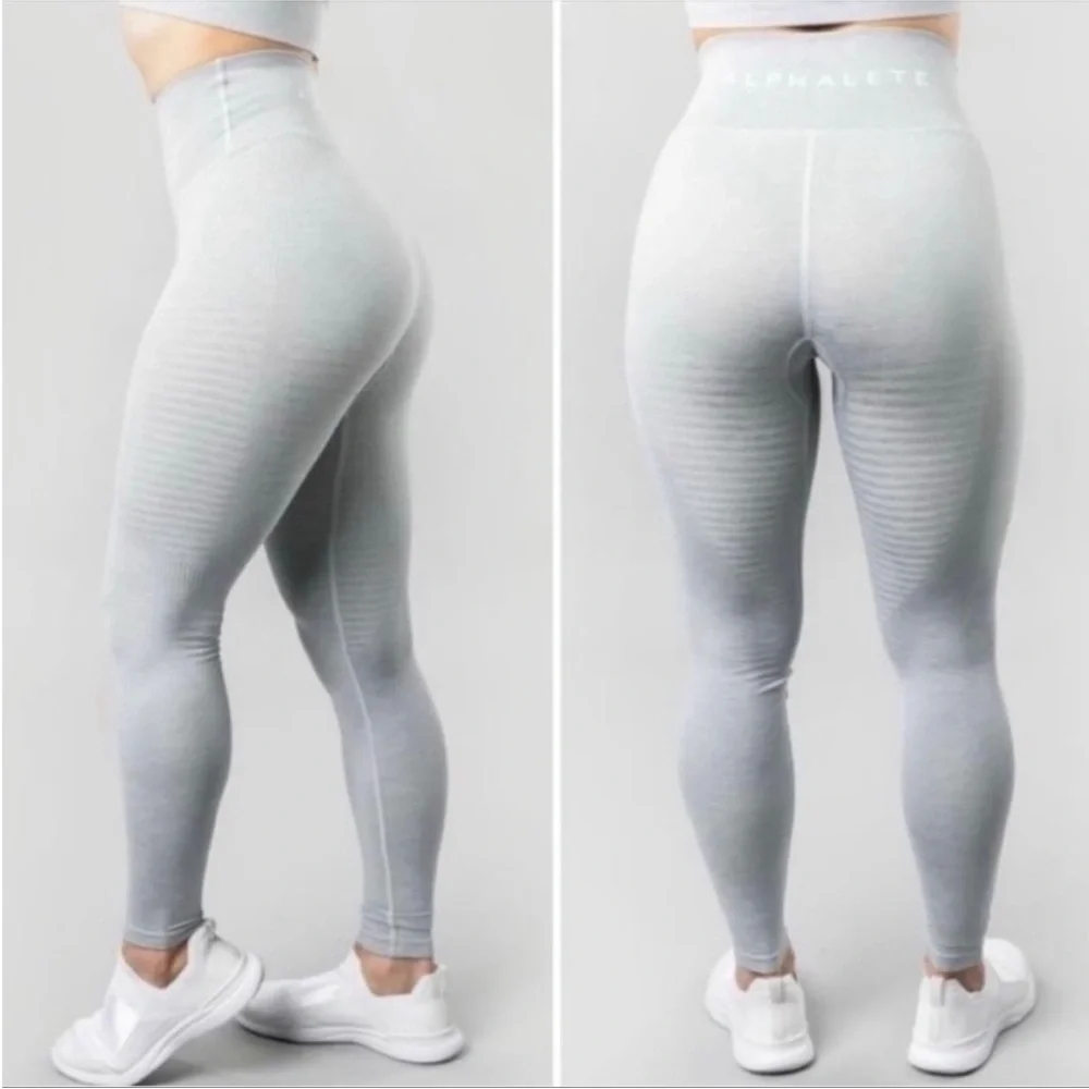 Alphalete Halo Grey Seamless High Waisted Leggings Size XS‎